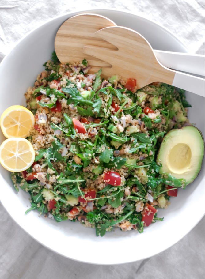 Quinoa, Arugula, and BlackEyed Peas Salad
