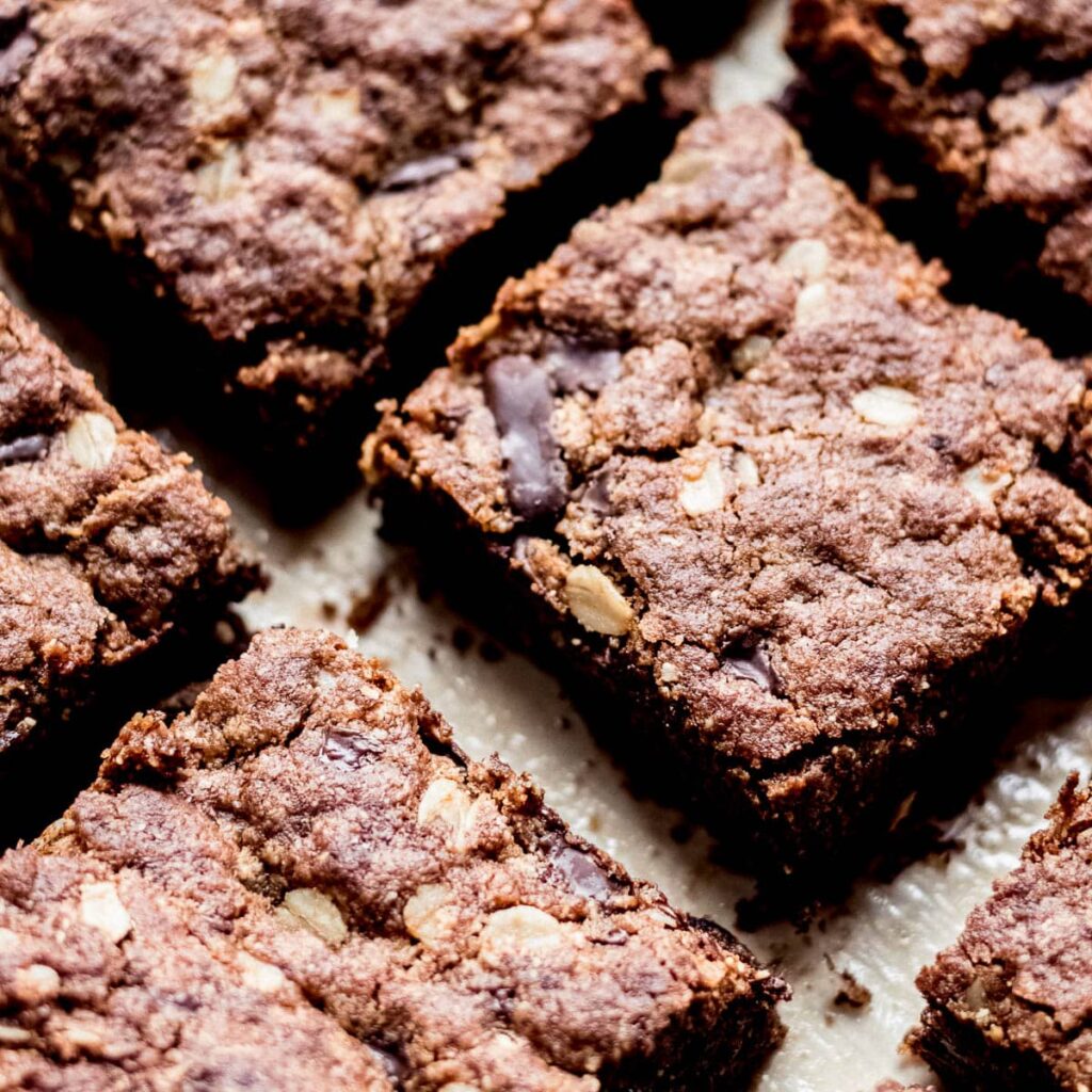 Chocolate Oatmeal Almond Butter Cookie Bars