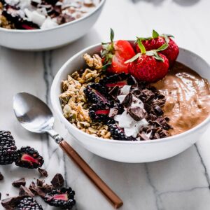 Chocolate and Peanut Butter Smoothie Bowls