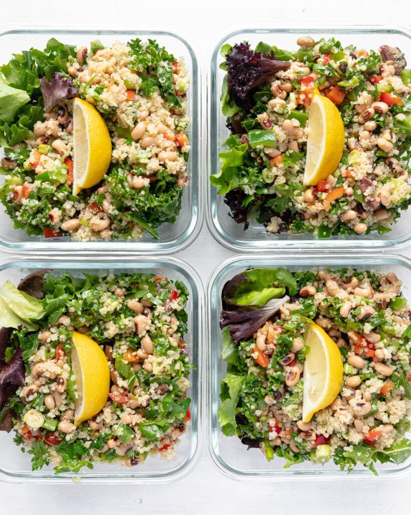 Easy Quinoa Salad lunch bowls, 4 bowls
