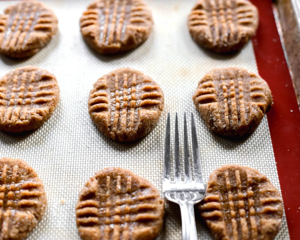 Cookies pressed with a fork
