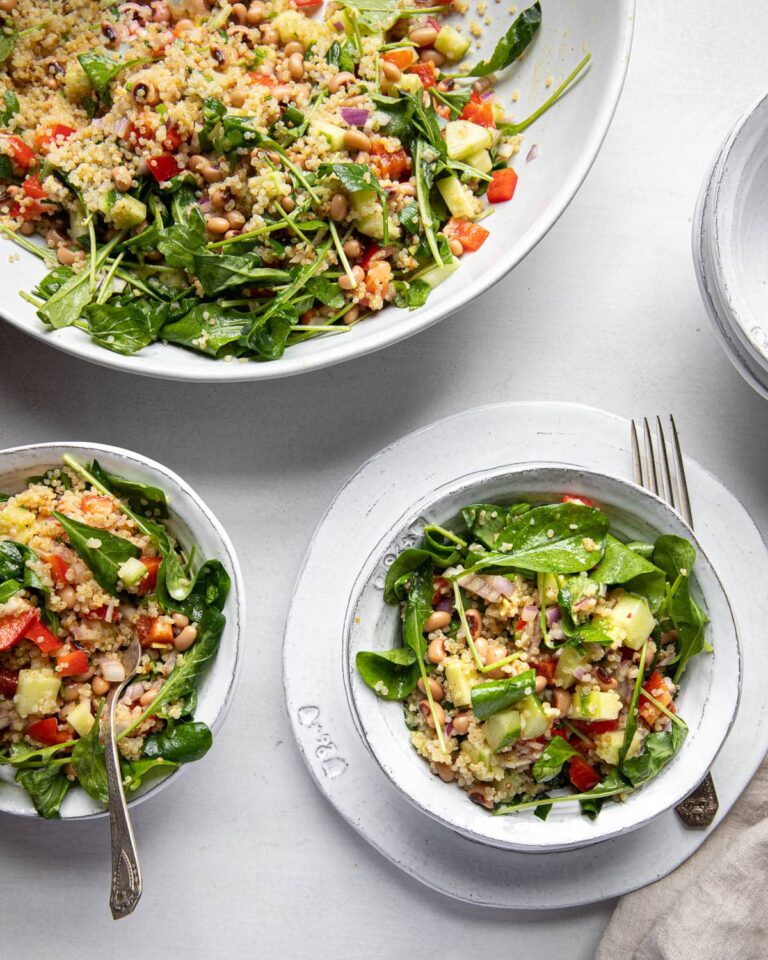 Quinoa, Arugula, and BlackEyed Peas Salad